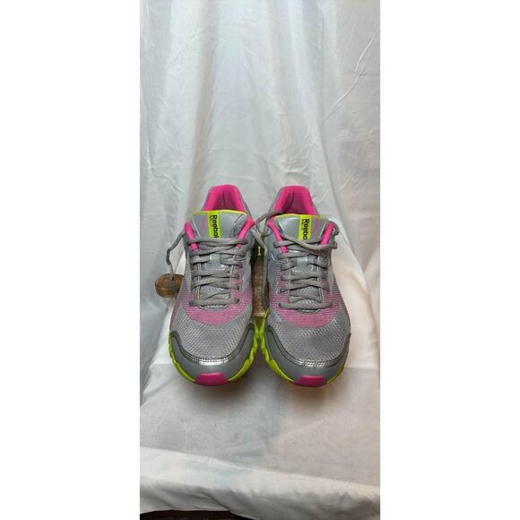 Reebok Zig Lite Ziglite Gray Hot Pink‎ Neon Green Running Shoes Sneakers Wmn's 8 - Picture 1 of 8